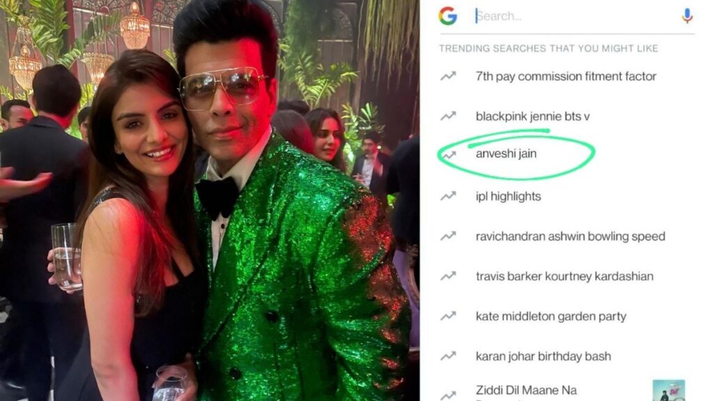 Anveshi Jain appears at Karan Johar’s 50th birthday bash, trends on Google